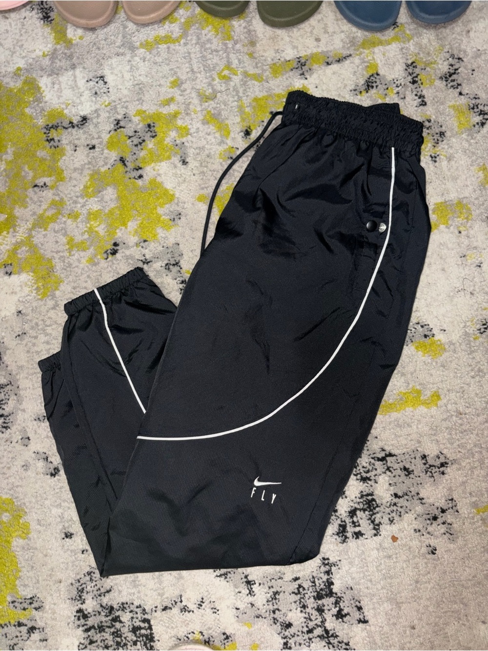 Nike Black Jogger Sweatpants with White Piping